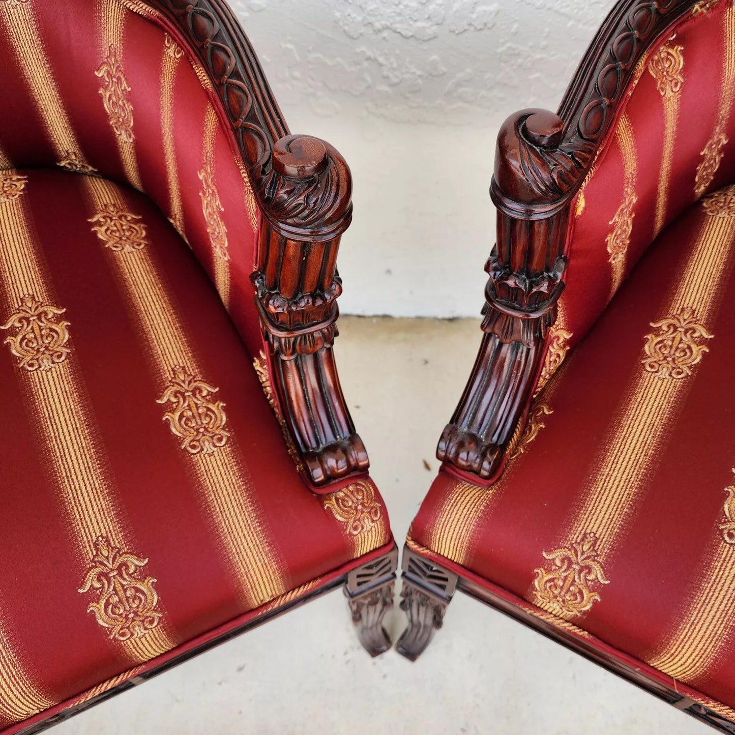 Napoleon III Style Wingback Chairs Pair