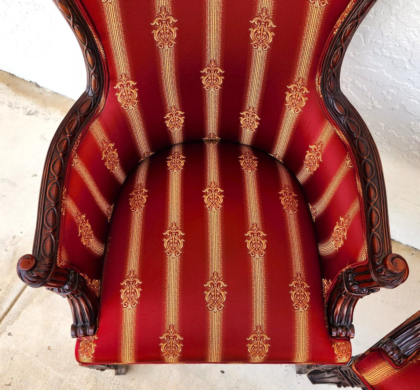Napoleon III Style Wingback Chairs Pair