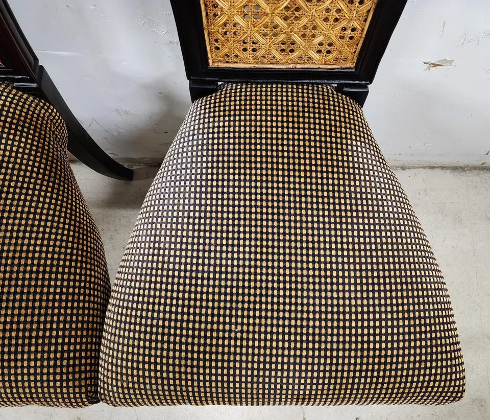 French Art Nouveau Dining Chairs Double Caned Set of 4