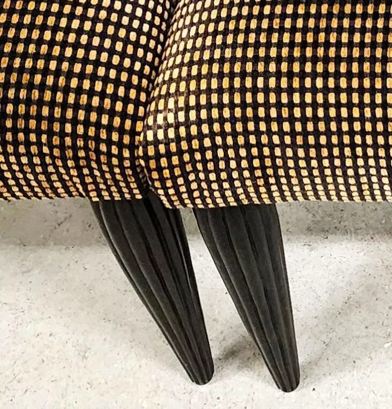 French Art Nouveau Dining Chairs Double Caned Set of 4