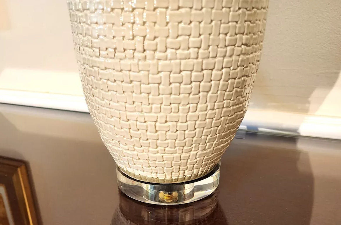 THE NATURAL LIGHT Blanche Table Lamp Ceramic & Lucite