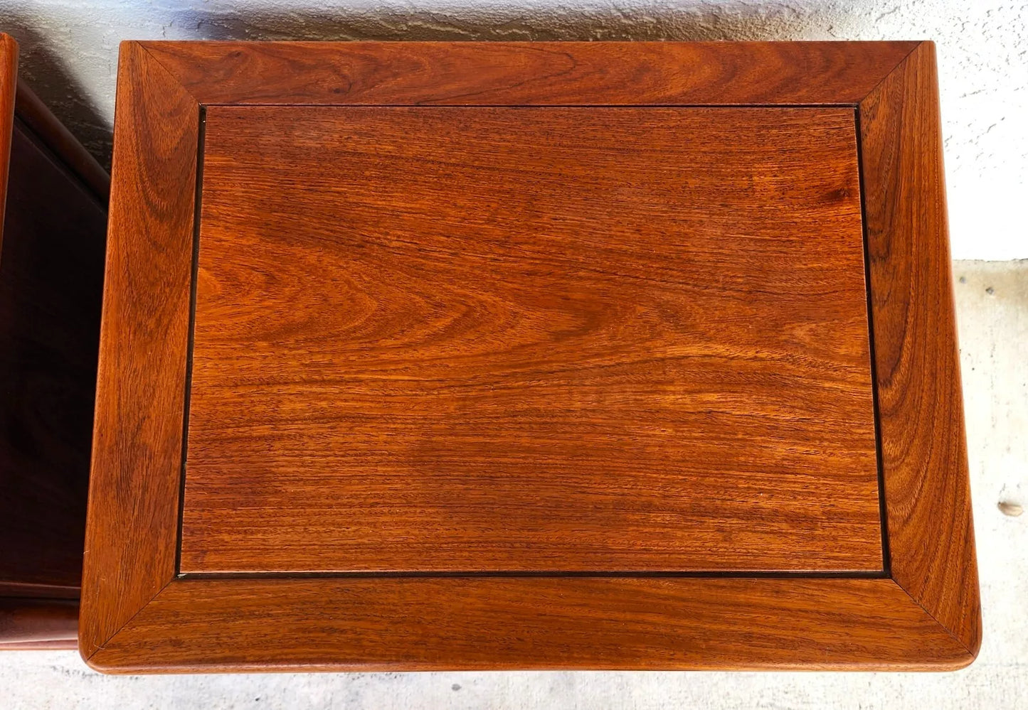 Chinoiserie Asian Rosewood Nightstands Chests Pair