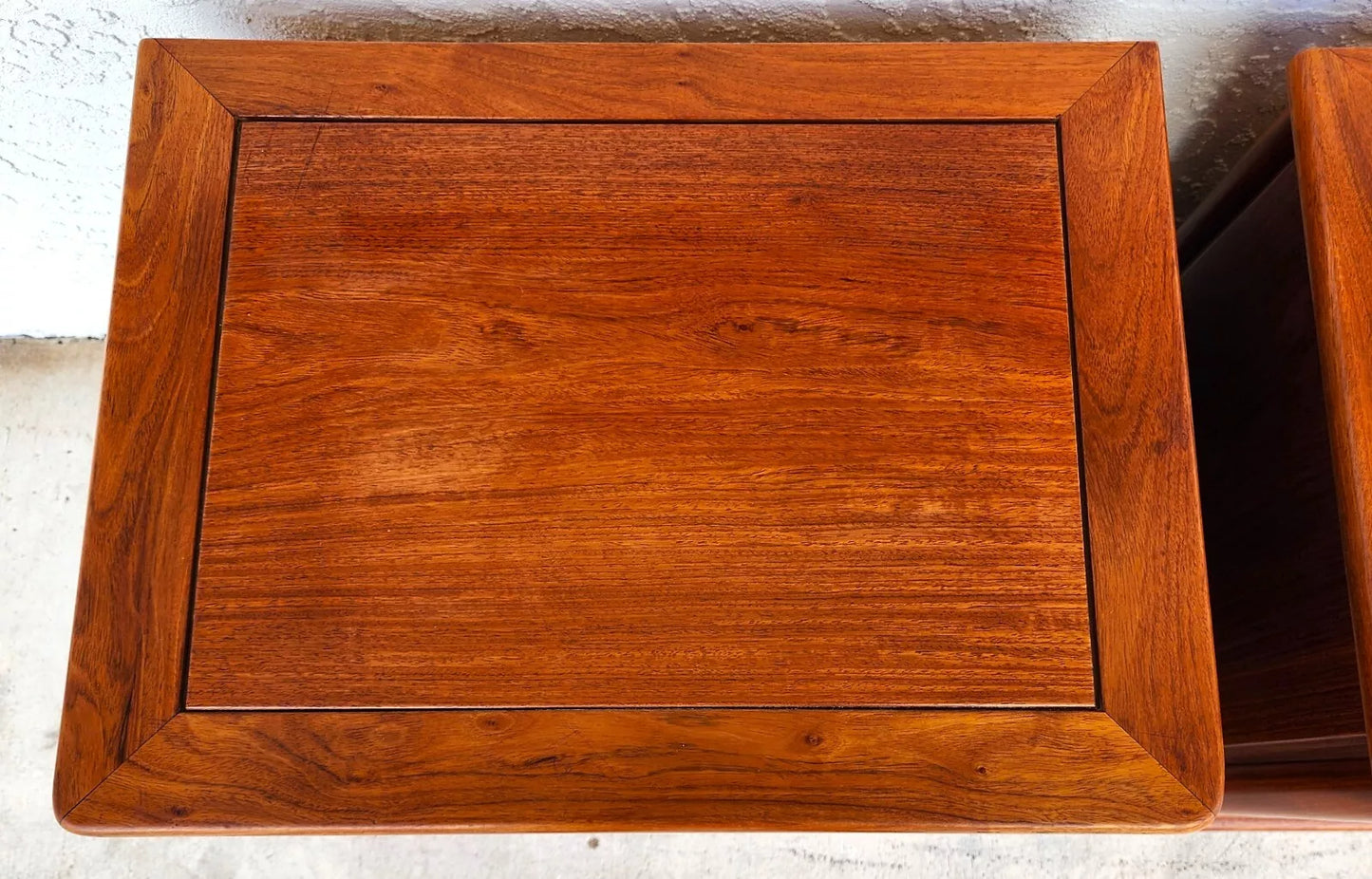 Chinoiserie Asian Rosewood Nightstands Chests Pair