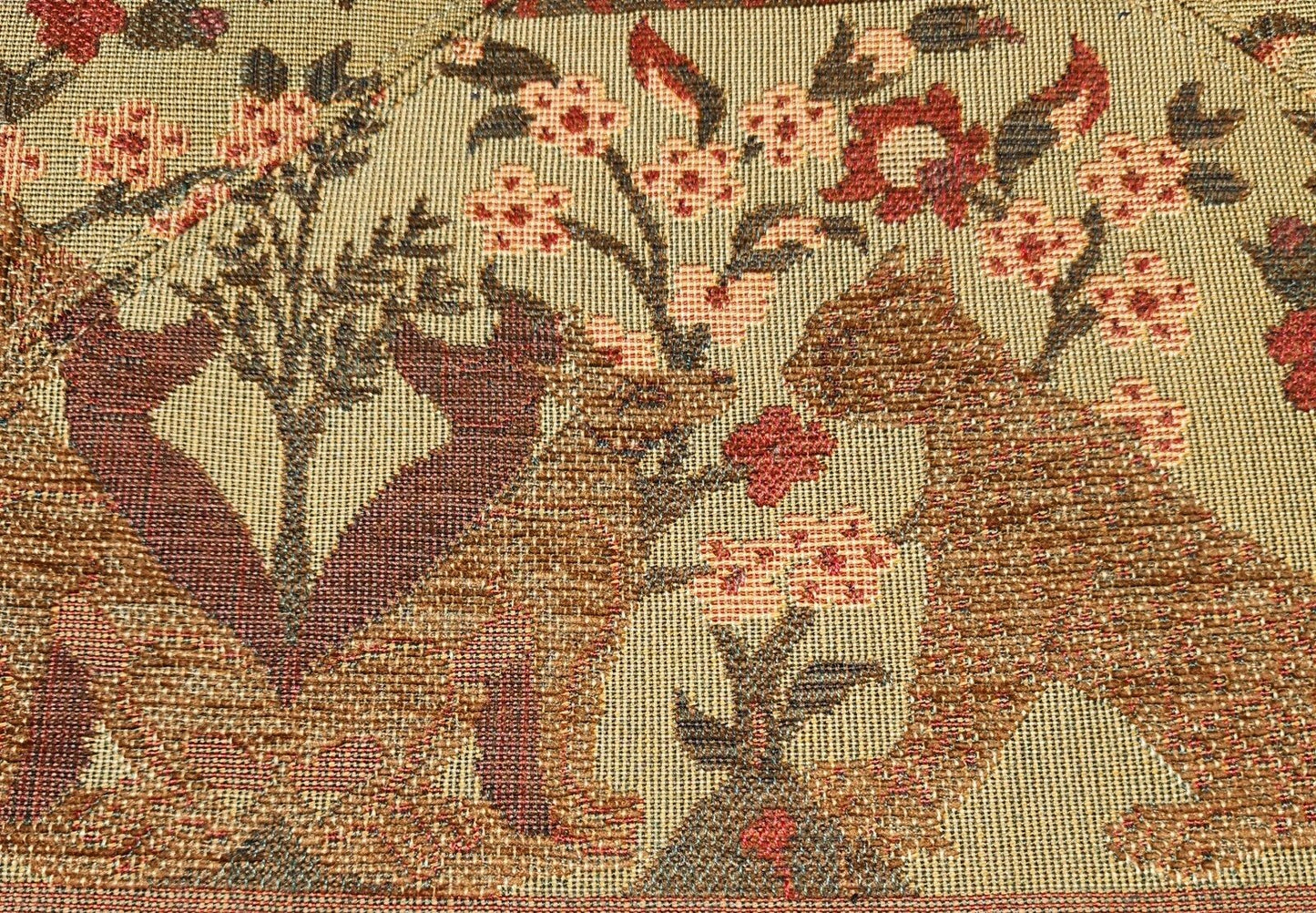 Large Ottoman with Leopards Dogs Elephants