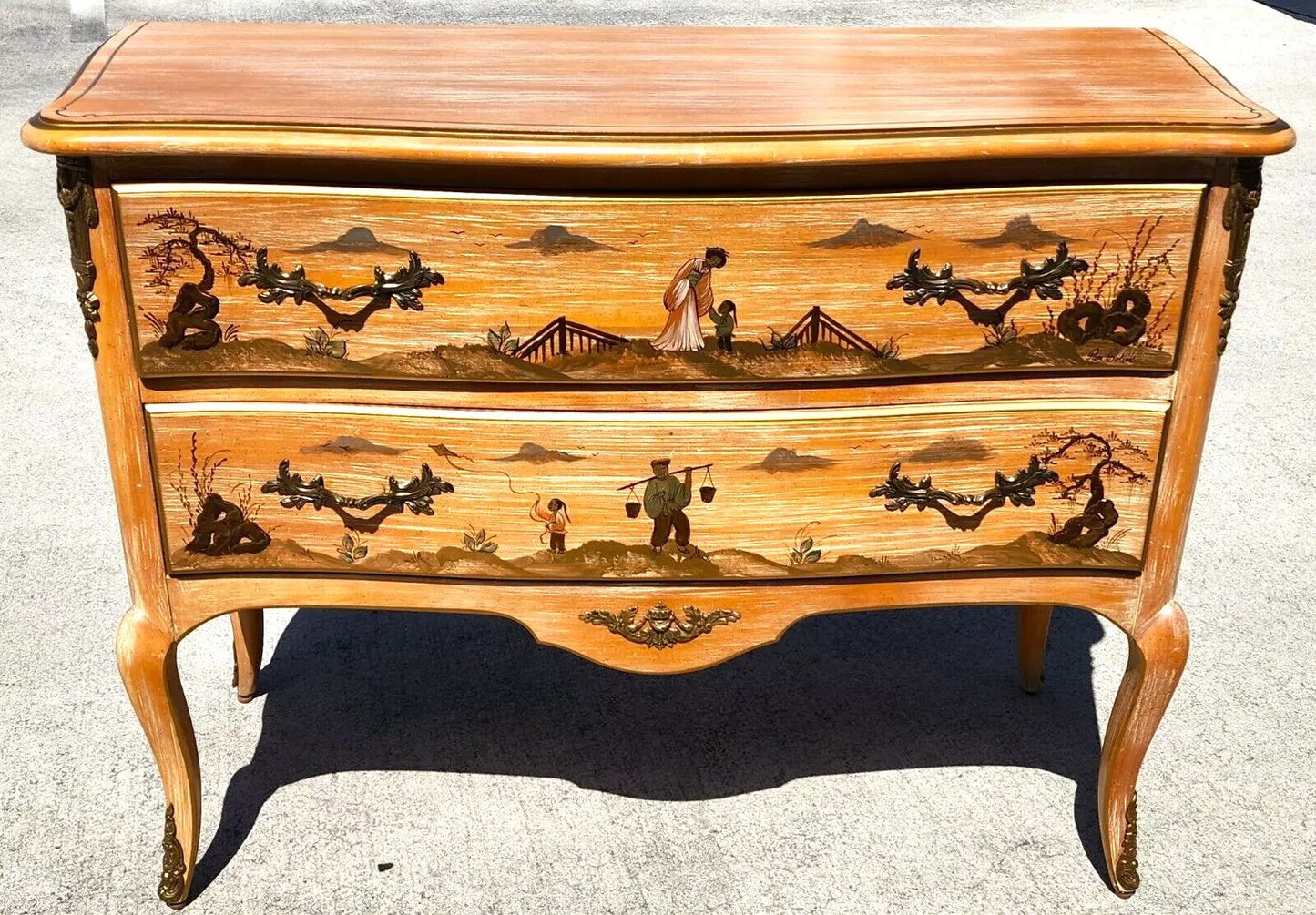 Pam Bolick Asian Commode Dresser By CENTURY FURNITURE Hand Painted & Signed