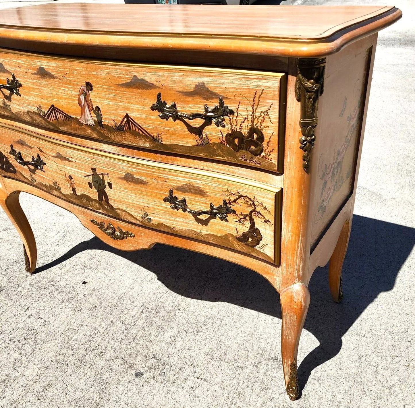 Pam Bolick Asian Commode Dresser By CENTURY FURNITURE Hand Painted & Signed