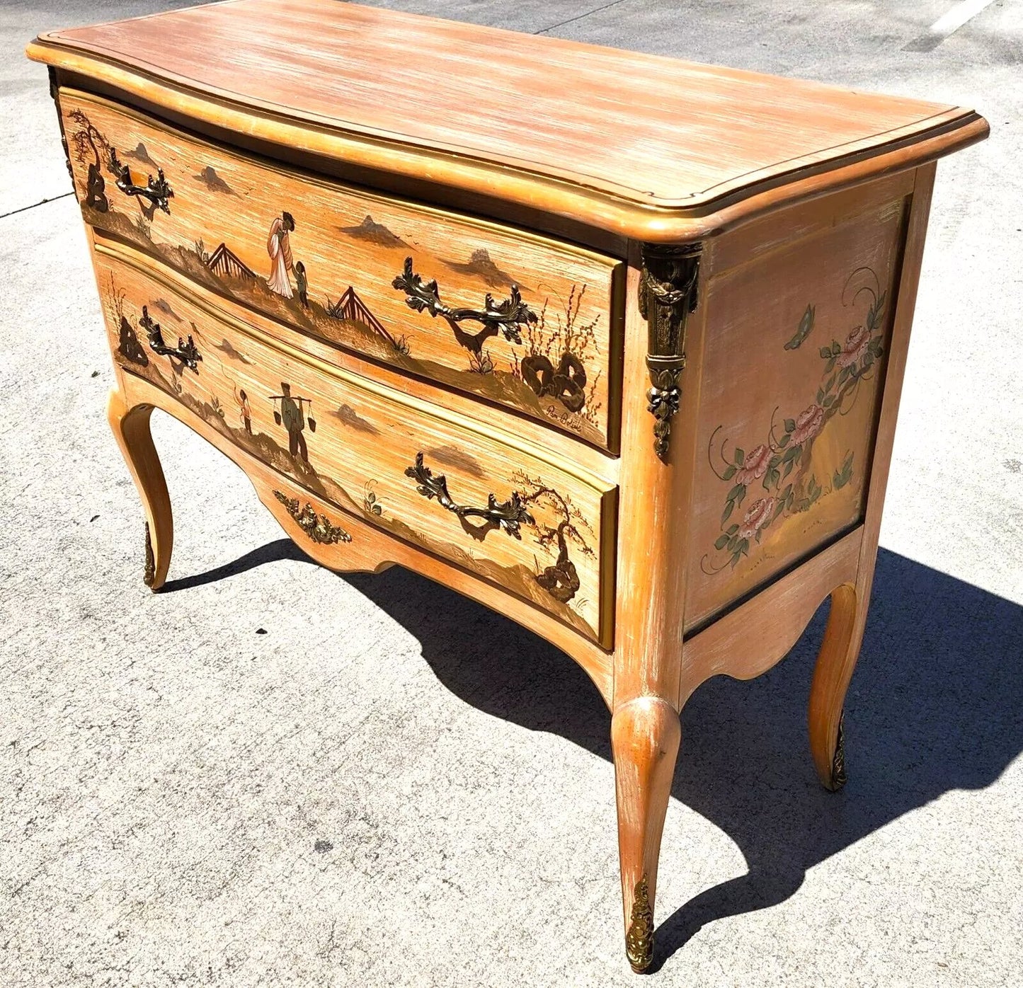 Pam Bolick Asian Commode Dresser By CENTURY FURNITURE Hand Painted & Signed