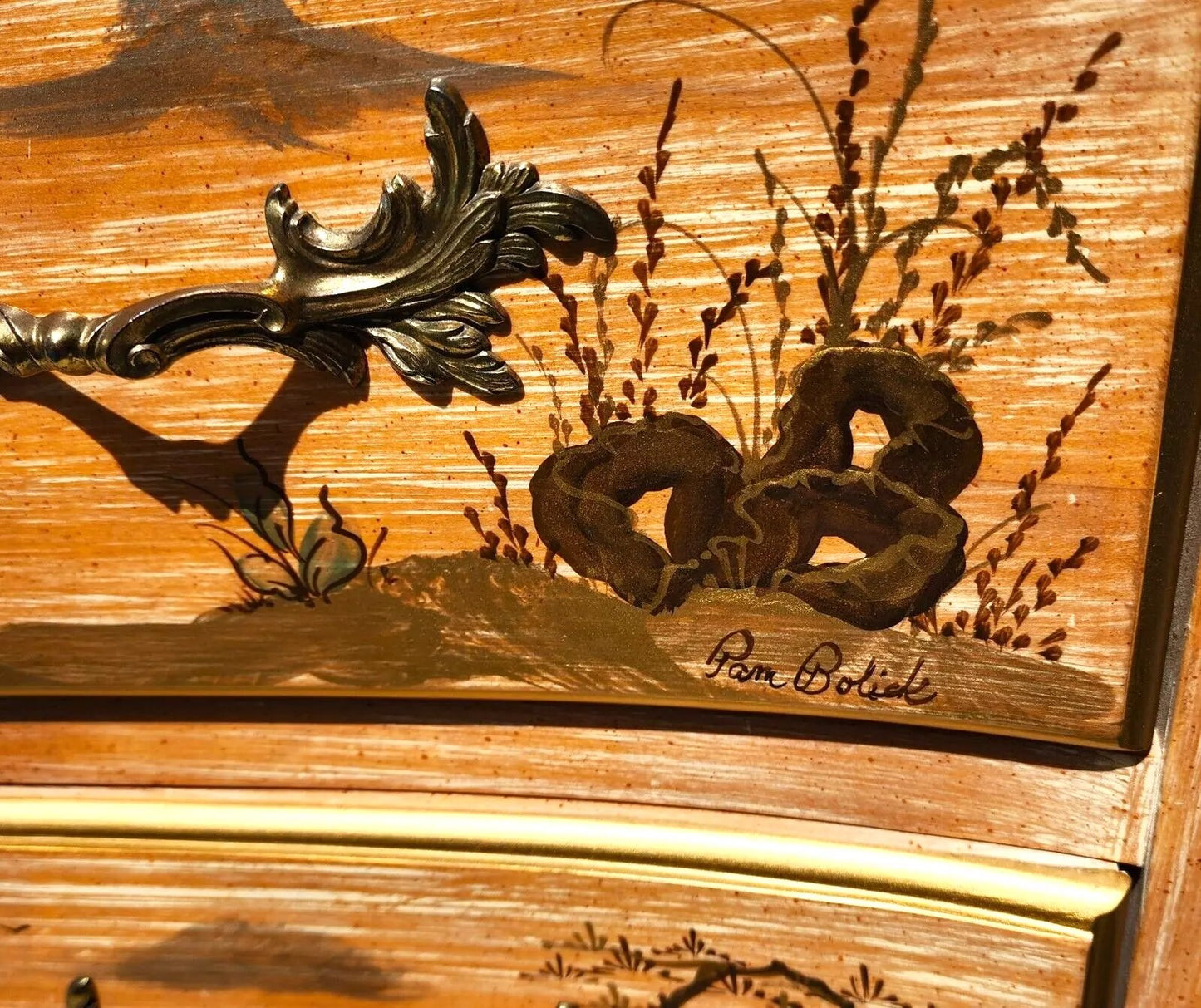 Pam Bolick Asian Commode Dresser By CENTURY FURNITURE Hand Painted & Signed