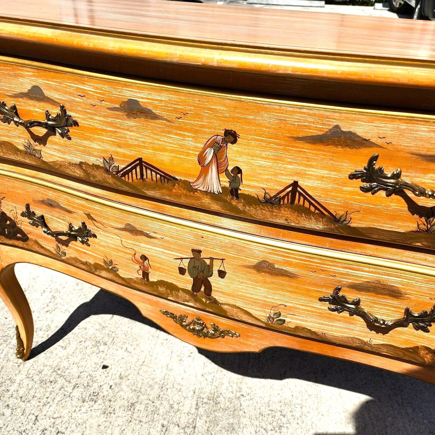 Pam Bolick Asian Commode Dresser By CENTURY FURNITURE Hand Painted & Signed