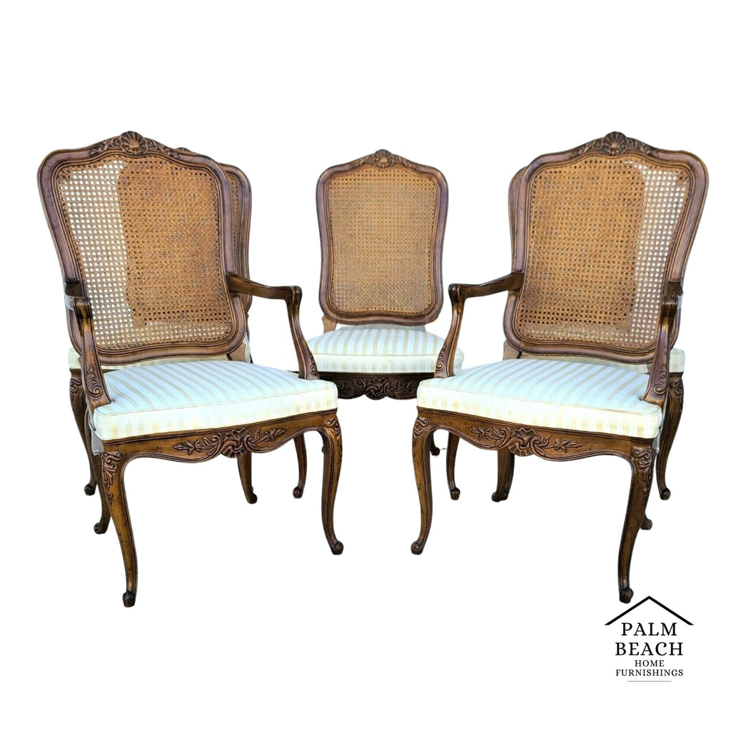 HENREDON French Provincial Cane Back Dining Chairs Model 2377 - Set of 5