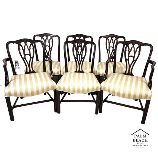 Antique 1800s Mahogany Chippendale Dining Chairs Set of 6