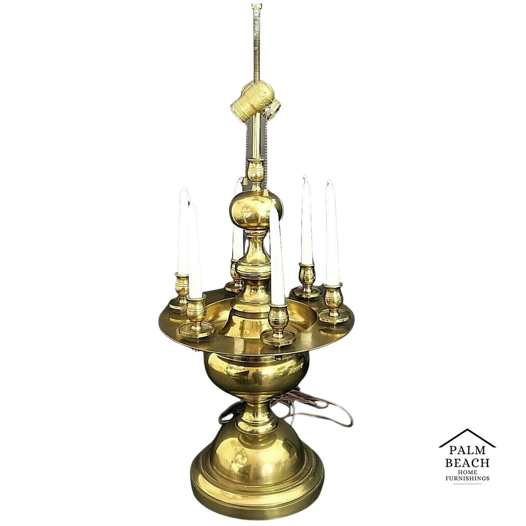 Vintage Solid Brass Table Lamp and Candelabra