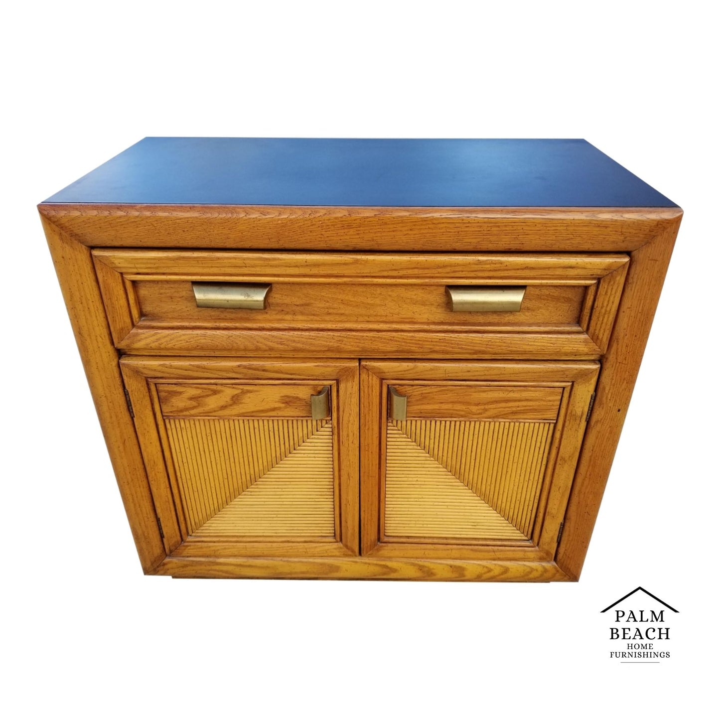 1970's MCM 3D Bamboo Rolling Dry Bar Buffet Server Cart Nightstand