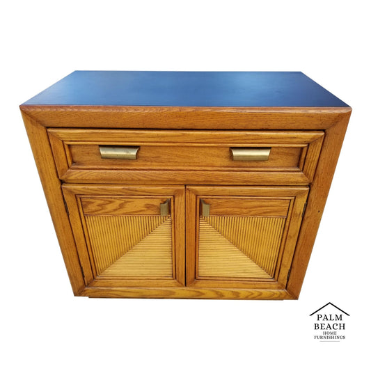 1970's MCM 3D Bamboo Rolling Dry Bar Buffet Server Cart Nightstand