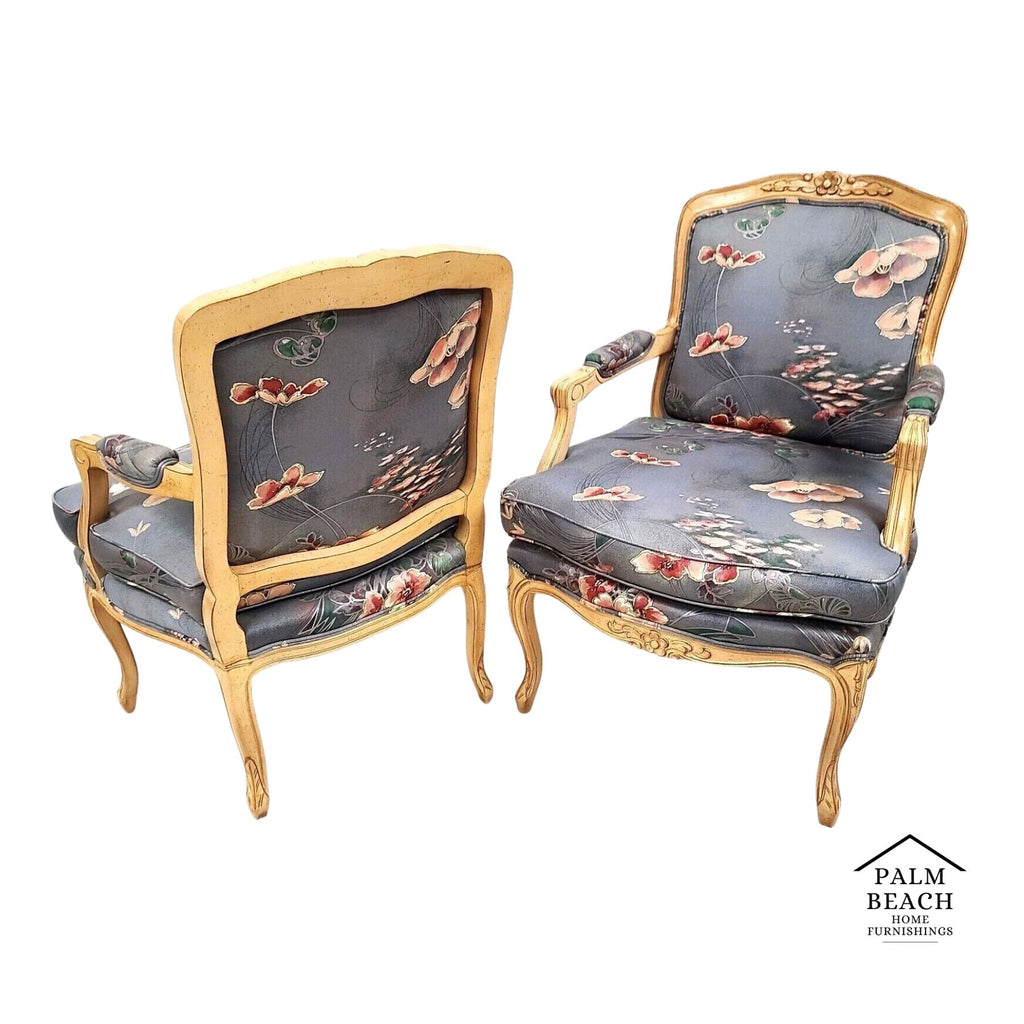 Vintage Designer French Provincial Accent Chairs by EMANUEL