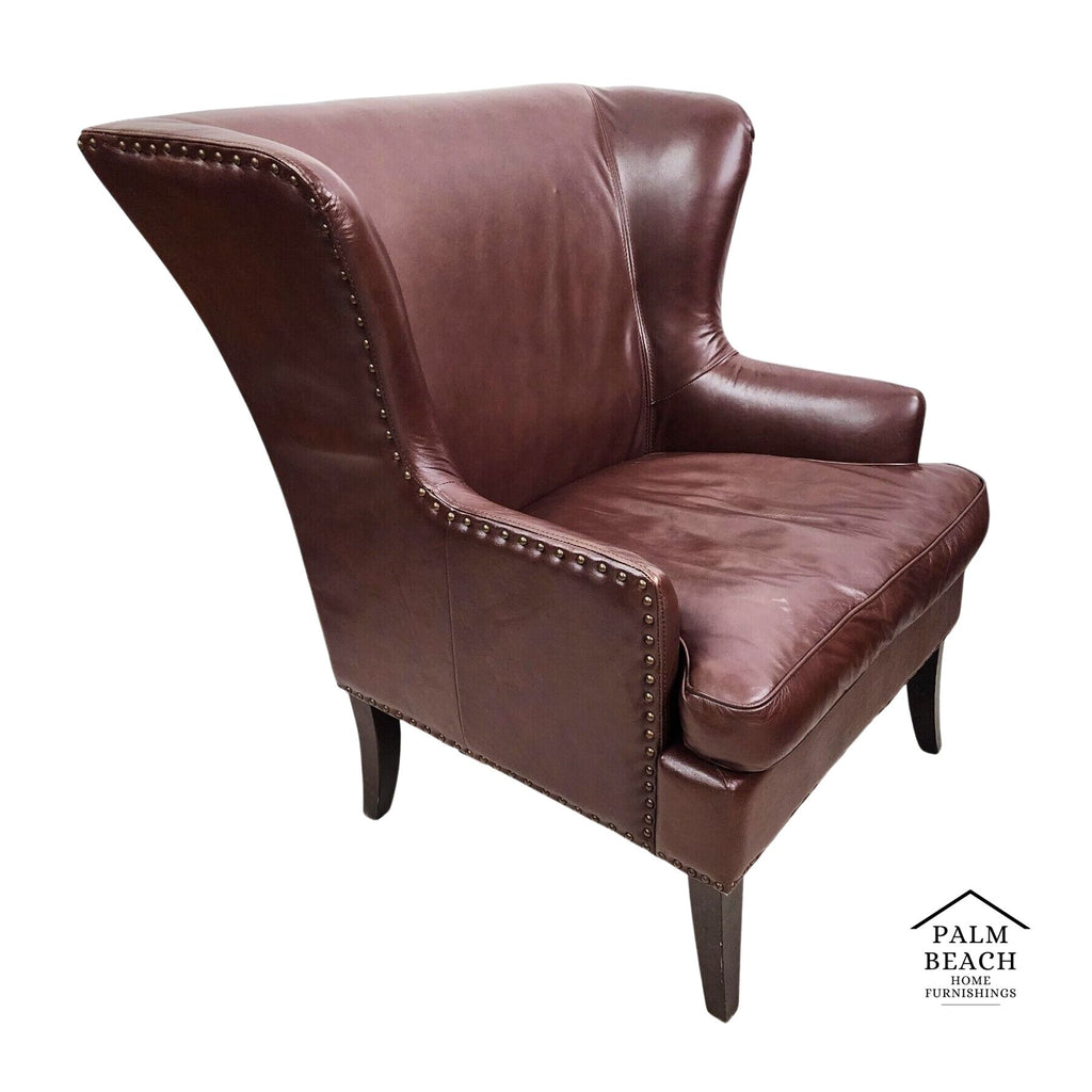 Leather Wingback Lounge Chair by DeCoro