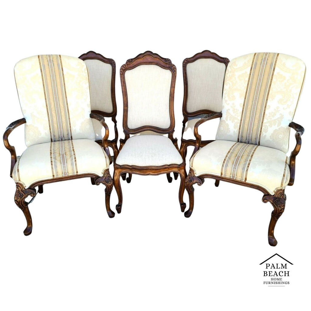 (6) French Provincial Mahogany Dining Chairs by BAU Furniture Co