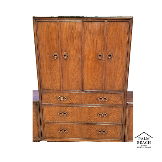 Vtg MCM WHITE FINE FURNITURE CO Campaign Style Highboy Wardrobe Dresser Only