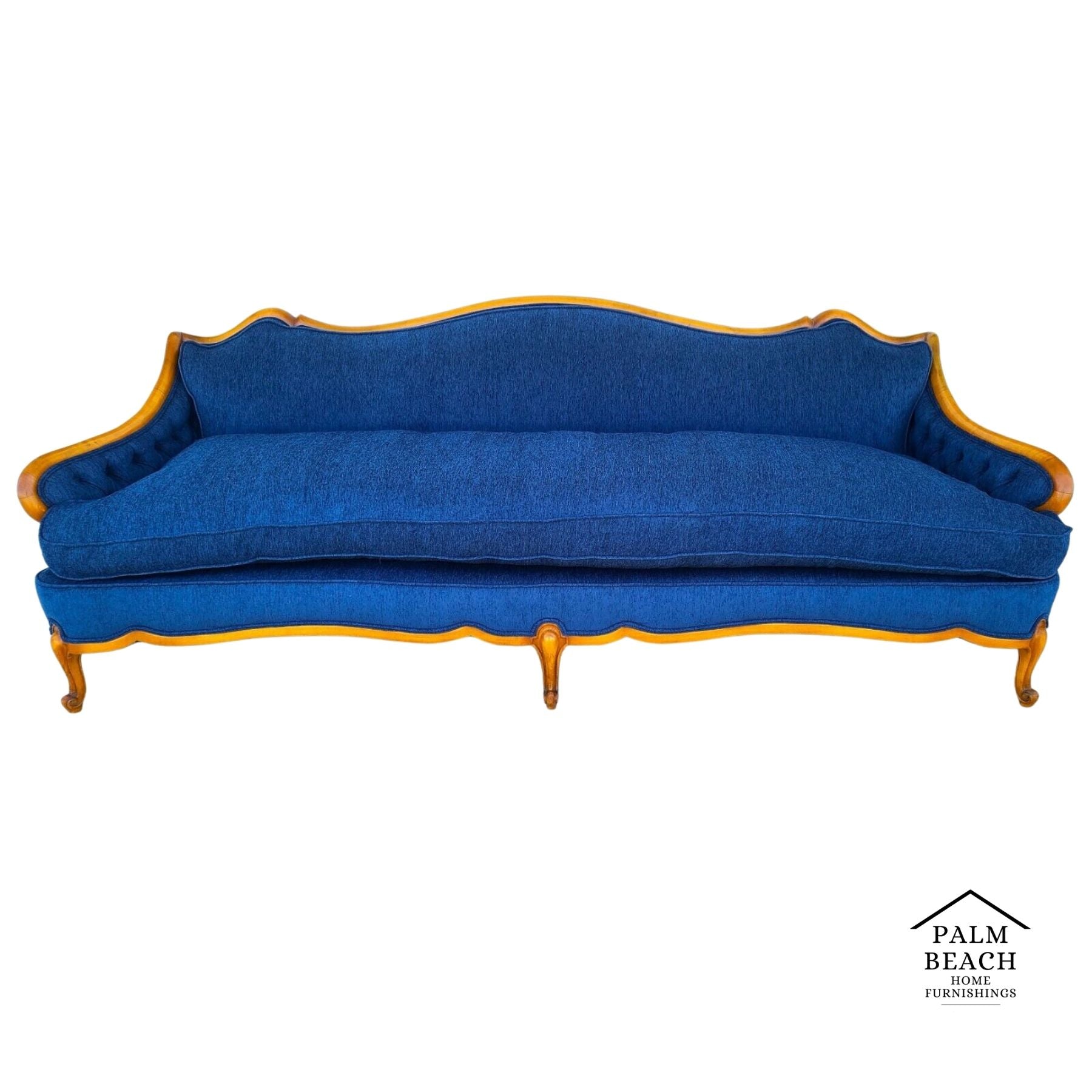 French Provincial Louis XV Style Sofa with Serpentine Carved Back ...