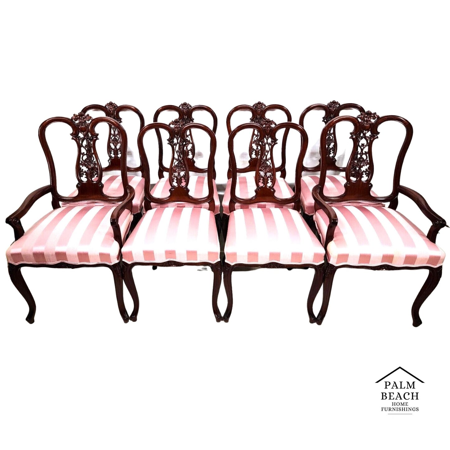 Rosewood Dining Chairs Asian Chinoiserie Vintage