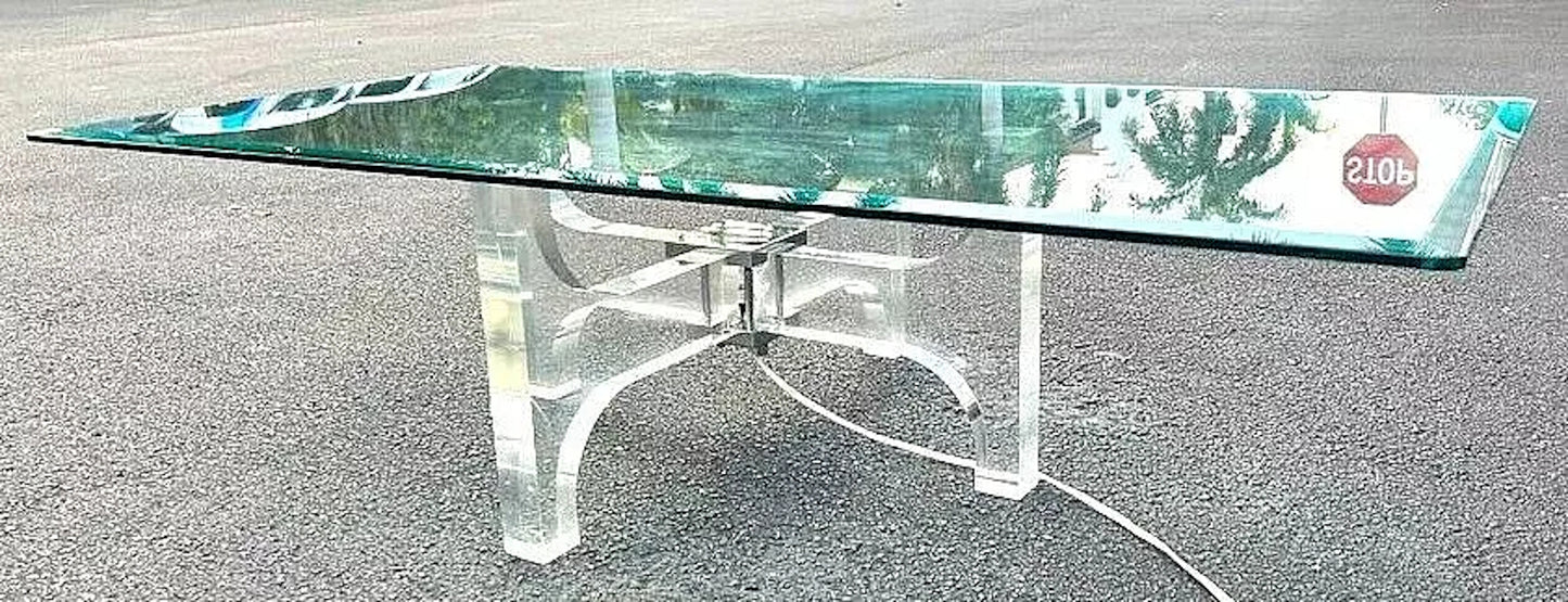 Illuminated Lucite Coffee Table by Philippe Jean France 1970s