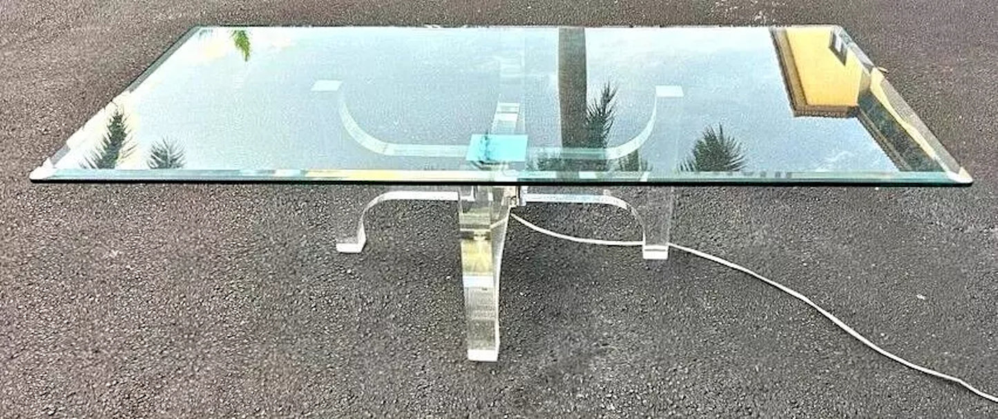 Illuminated Lucite Coffee Table by Philippe Jean France 1970s