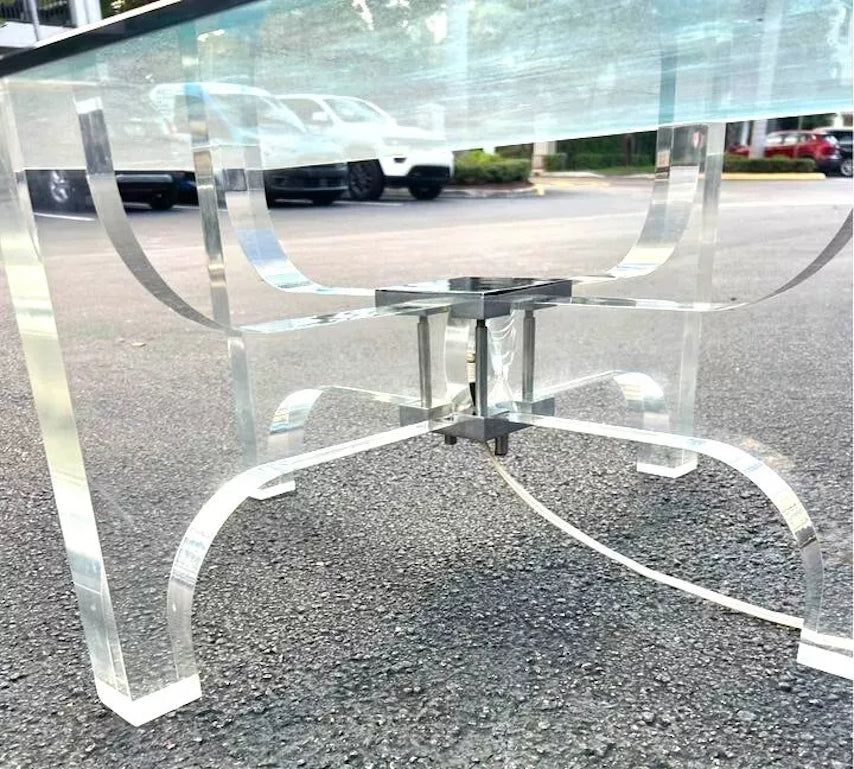 Illuminated Lucite Coffee Table by Philippe Jean France 1970s