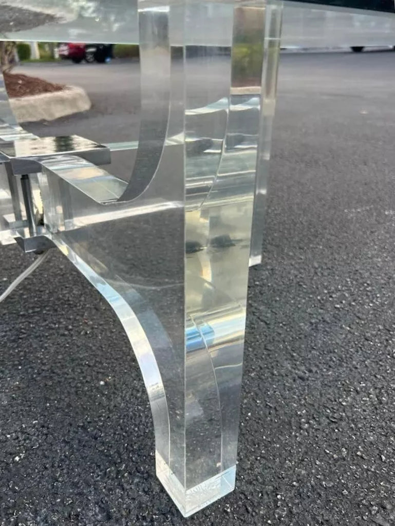 Illuminated Lucite Coffee Table by Philippe Jean France 1970s