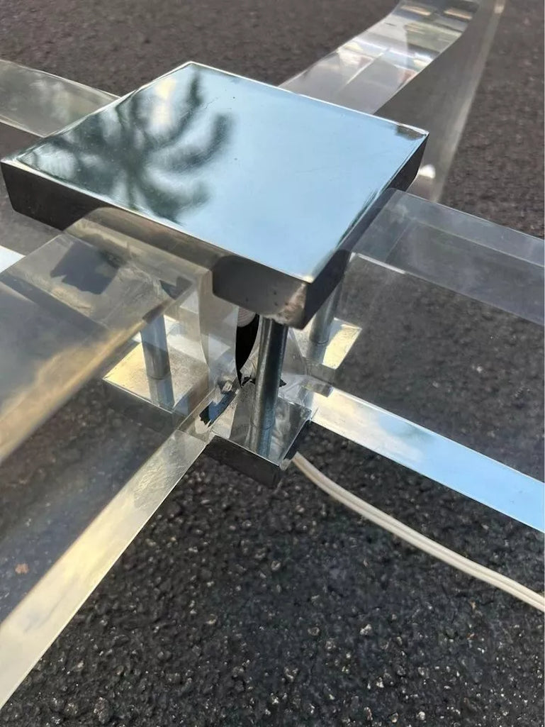 Illuminated Lucite Coffee Table by Philippe Jean France 1970s