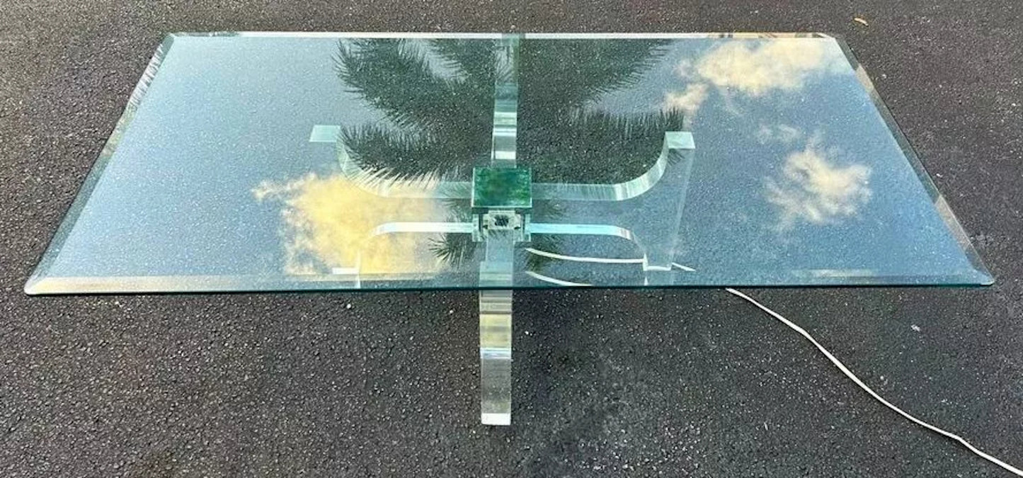 Illuminated Lucite Coffee Table by Philippe Jean France 1970s