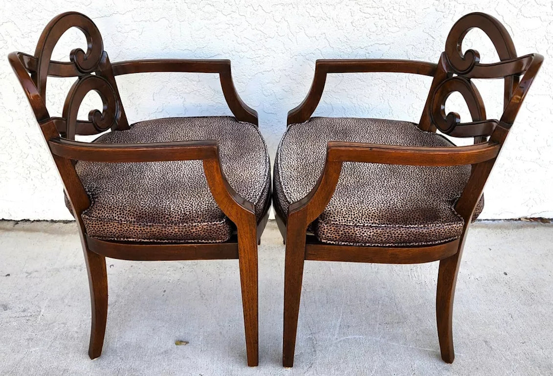 Antique Regency Armchairs Pretzel Back Pair