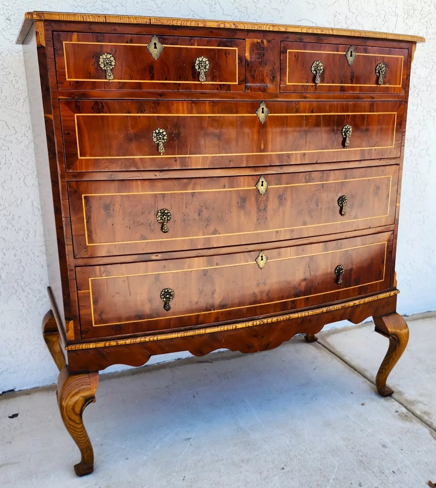 English Queen Anne Dresser Highboy Custom Made by VINTAGE SPECIALTIES