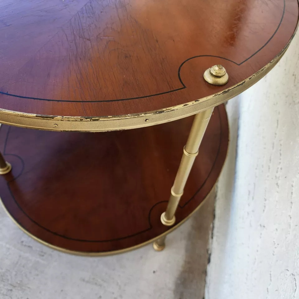 Mid Century Table 2 Tier Hollywood Regency