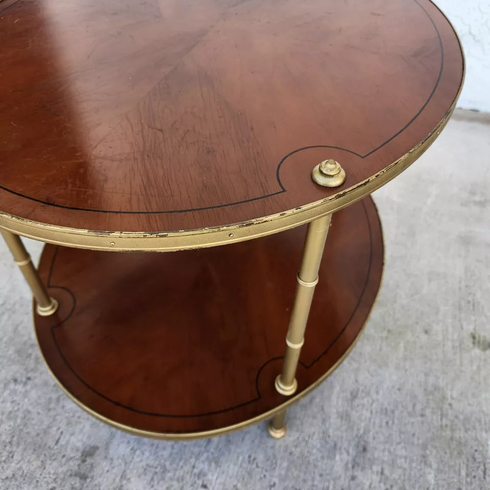Mid Century Table 2 Tier Hollywood Regency