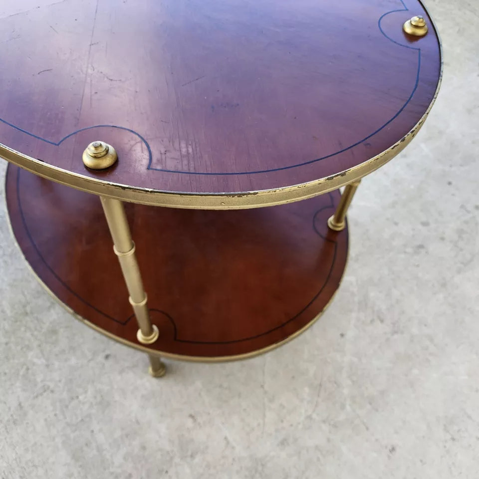 Mid Century Table 2 Tier Hollywood Regency