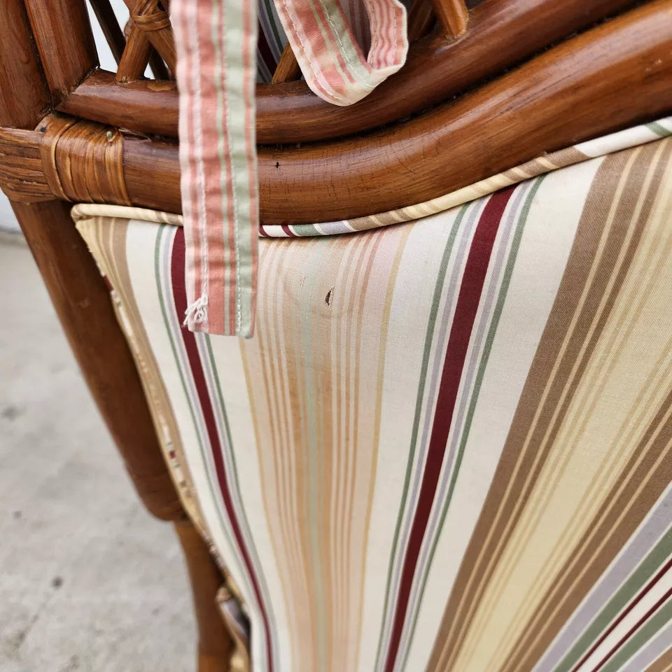 Vintage Bamboo Wingback Recliner Chair