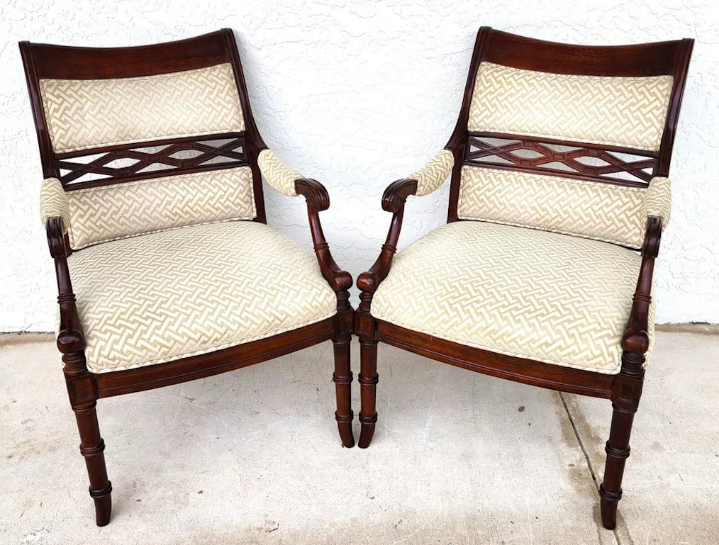 Regency Mahogany Armchairs a Pair