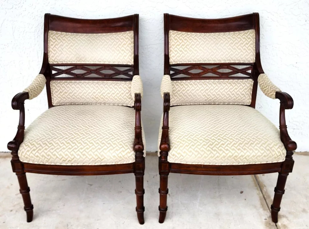 Regency Mahogany Armchairs a Pair