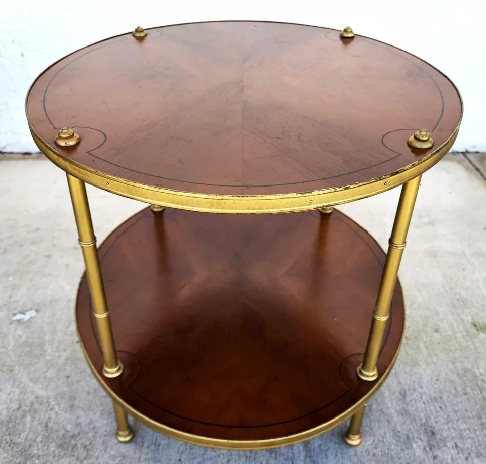 Mid Century Table 2 Tier Hollywood Regency