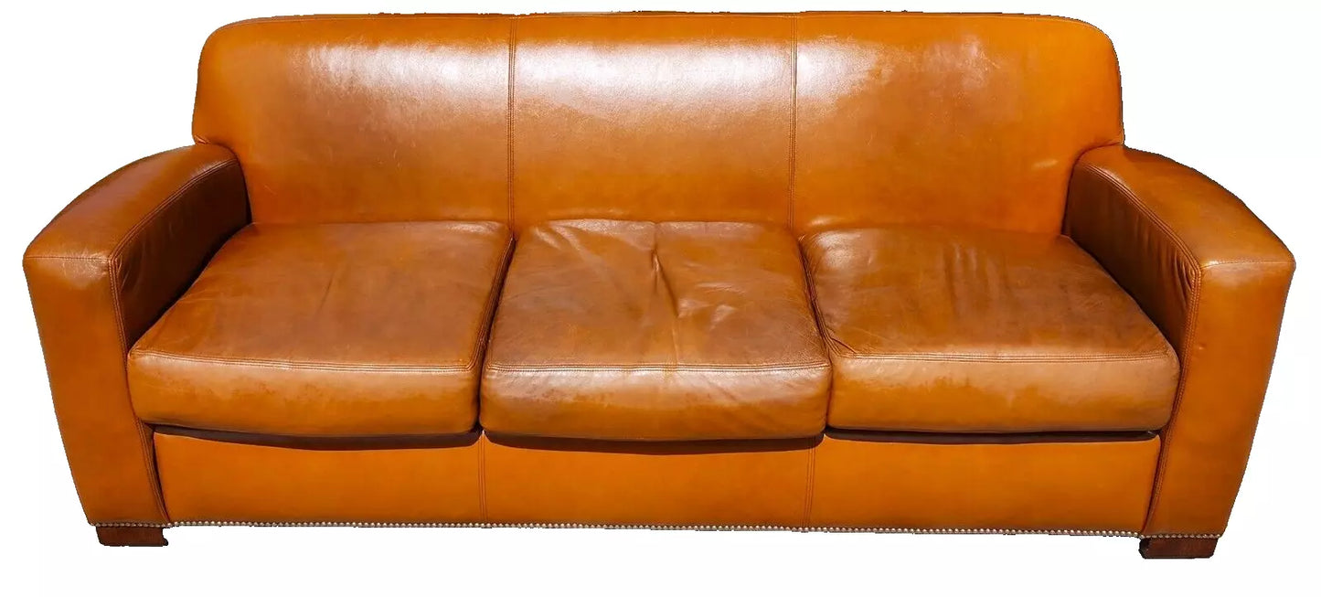 Ralph Lauren Saddle Leather Sofa 1980s