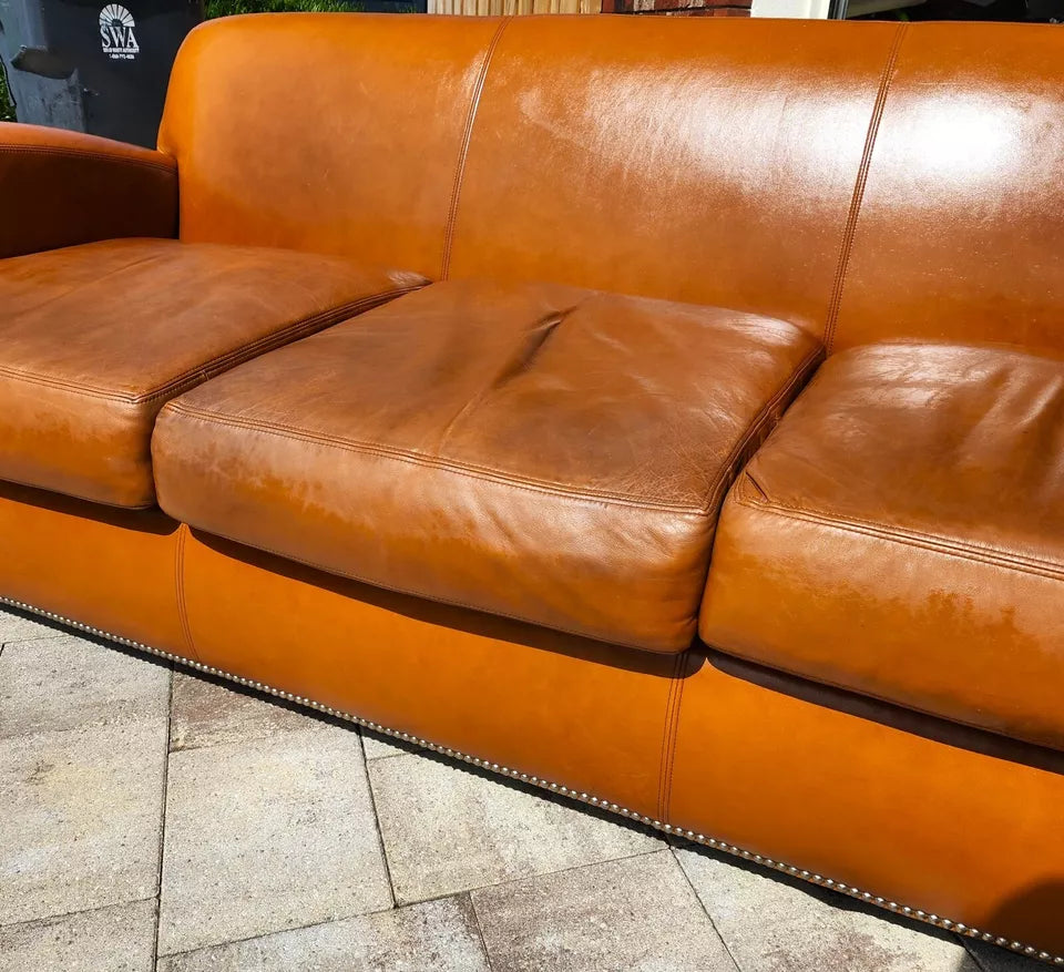 Ralph Lauren Saddle Leather Sofa 1980s