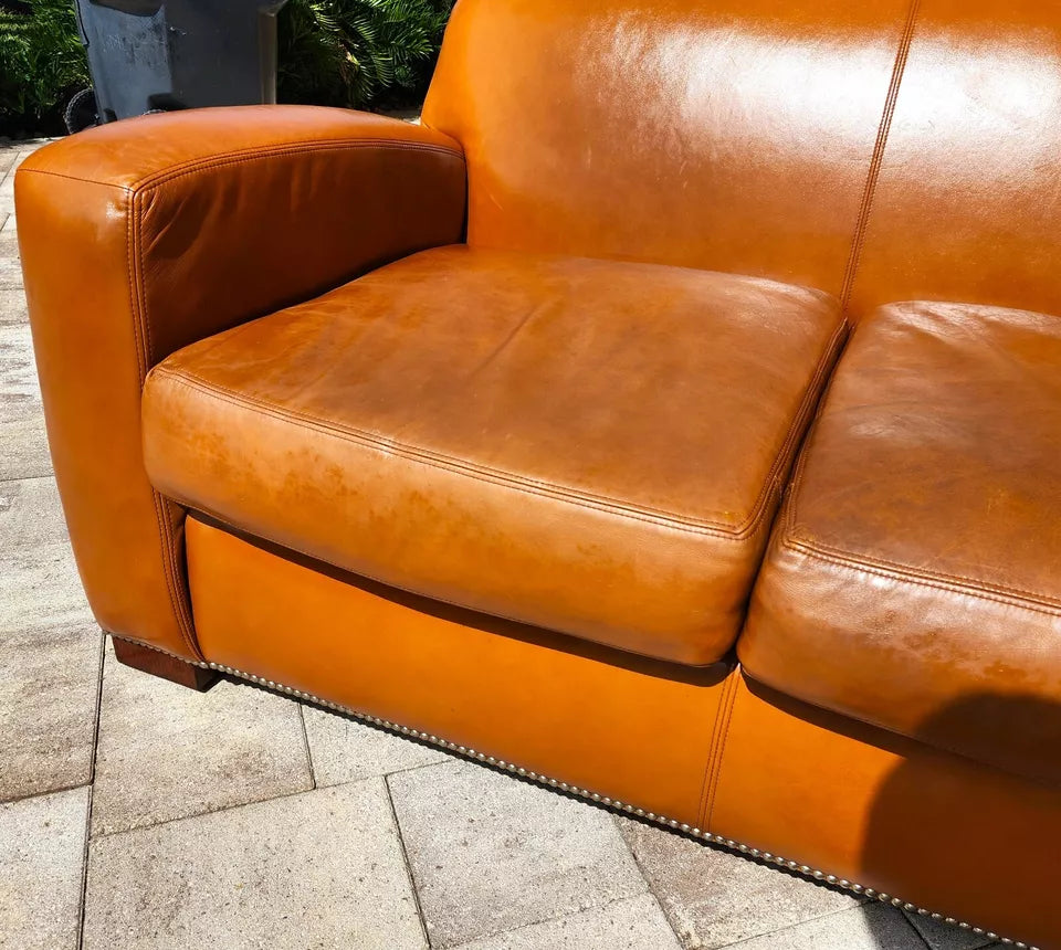 Ralph Lauren Saddle Leather Sofa 1980s