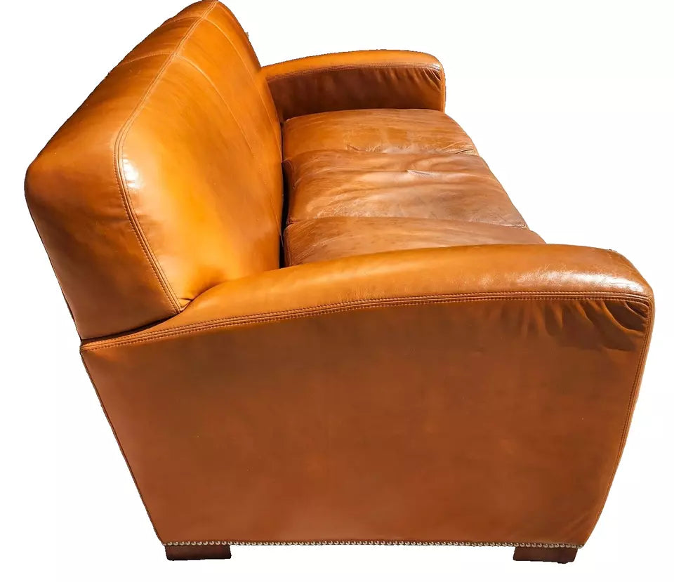 Ralph Lauren Saddle Leather Sofa 1980s