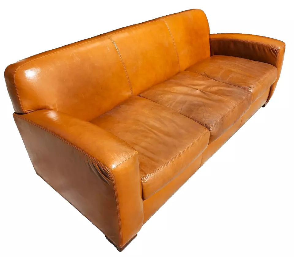 Ralph Lauren Saddle Leather Sofa 1980s