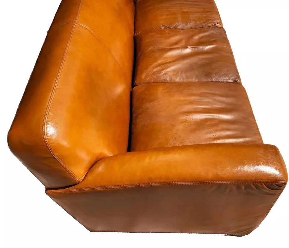 Ralph Lauren Saddle Leather Sofa 1980s