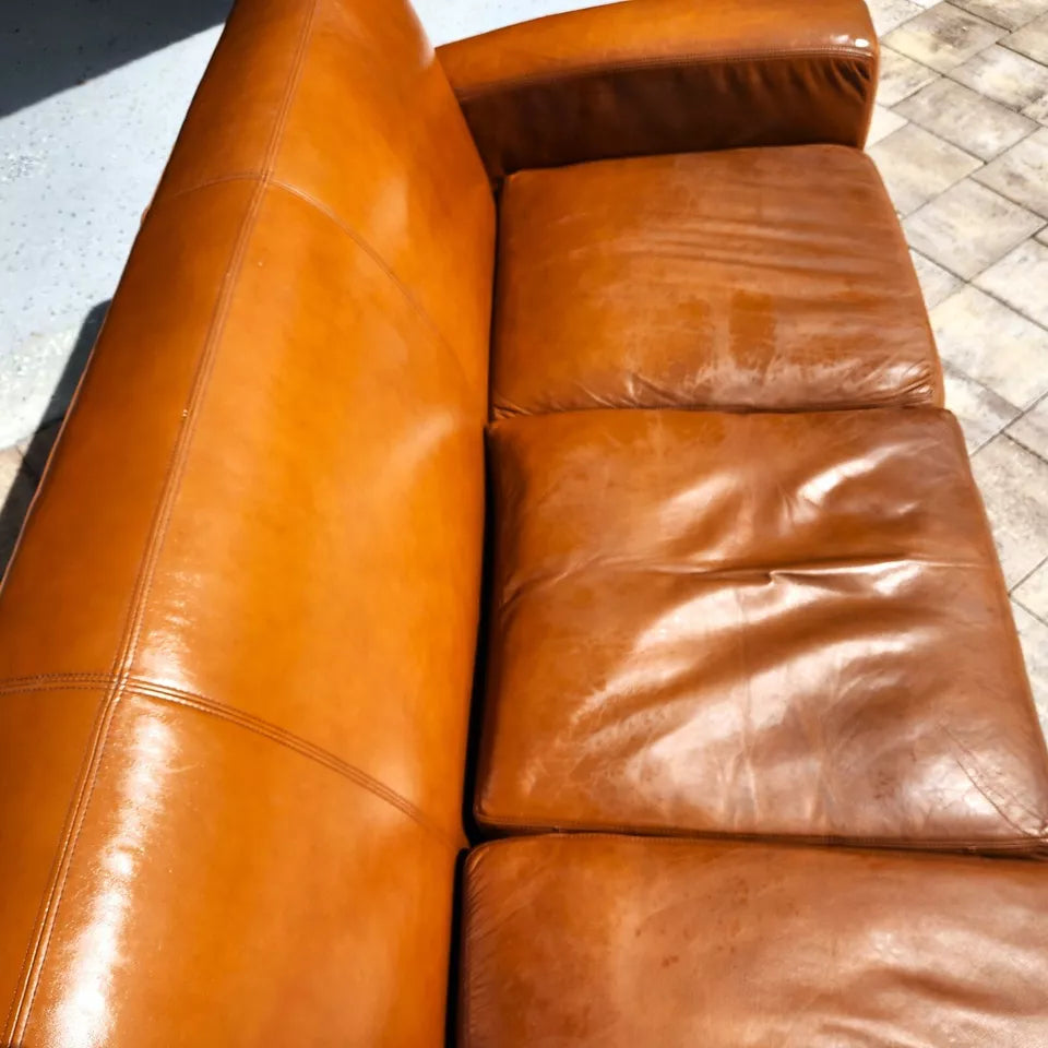 Ralph Lauren Saddle Leather Sofa 1980s