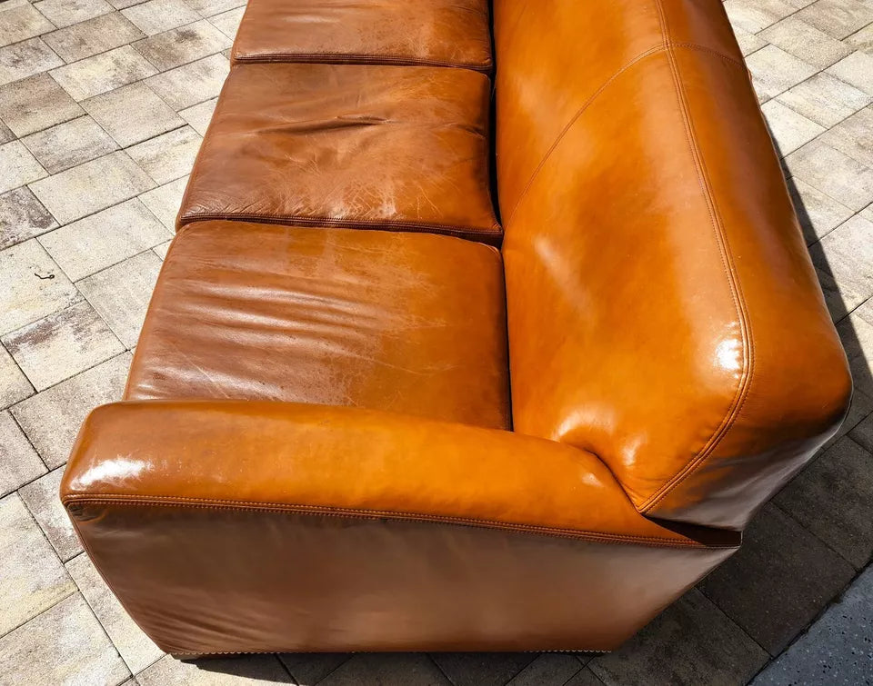 Ralph Lauren Saddle Leather Sofa 1980s