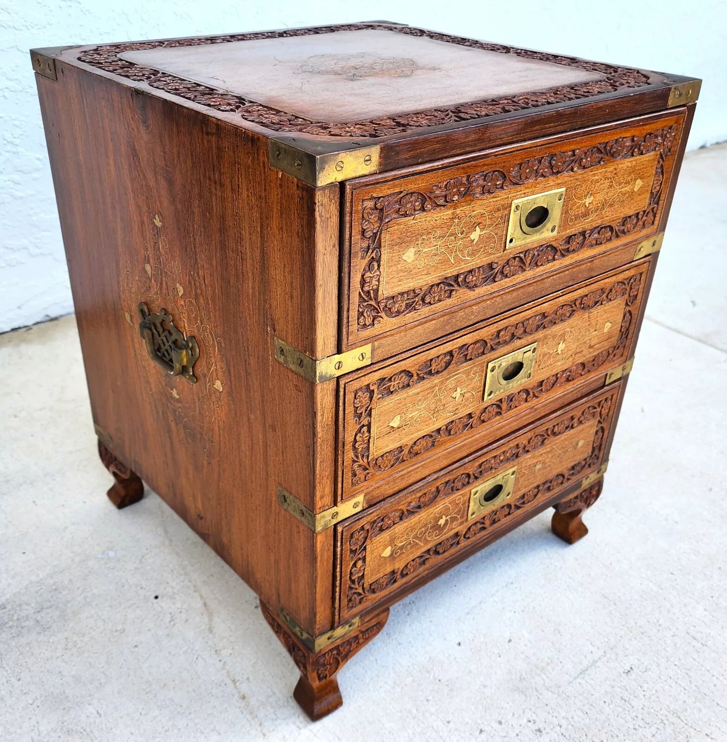 Mid-Century Anglo-Indian Rosewood Chest Nightstand