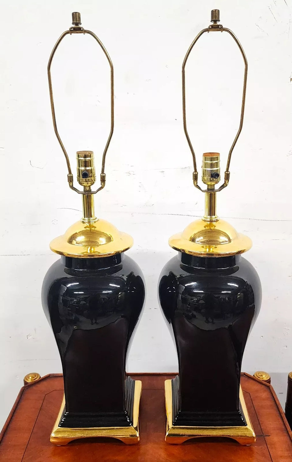 Vintage Regency Chinoiserie Table Lamps by SUNSET COSCO Pair