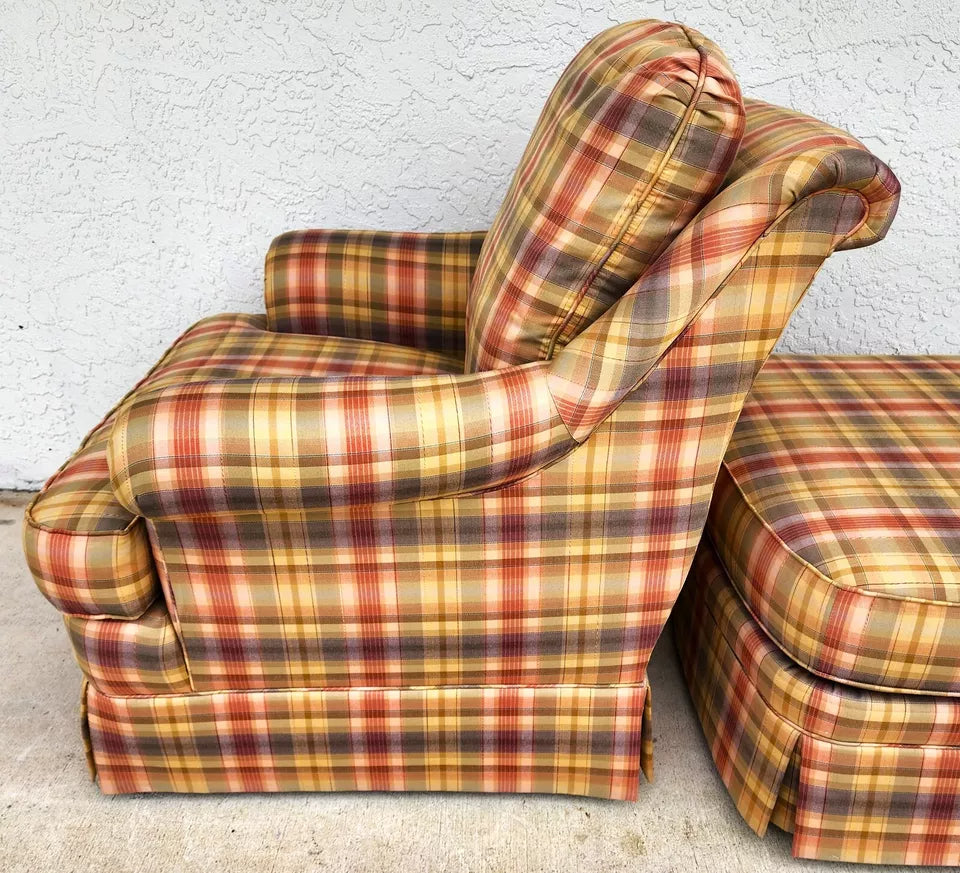 Sherrill English Country Club Chair & Ottoman